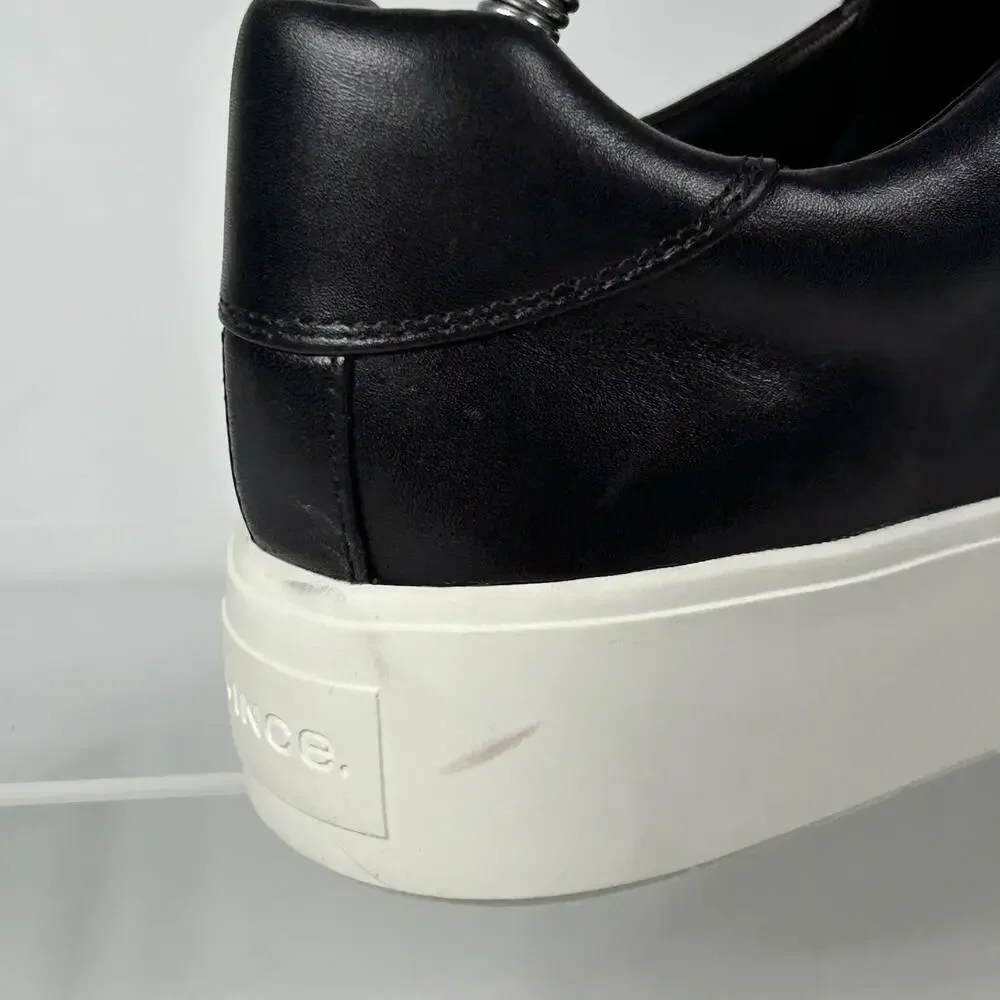 Vince. Size 8.5 Leather‎ Platform Lace Up Sneaker NEW Black White Benfield $199